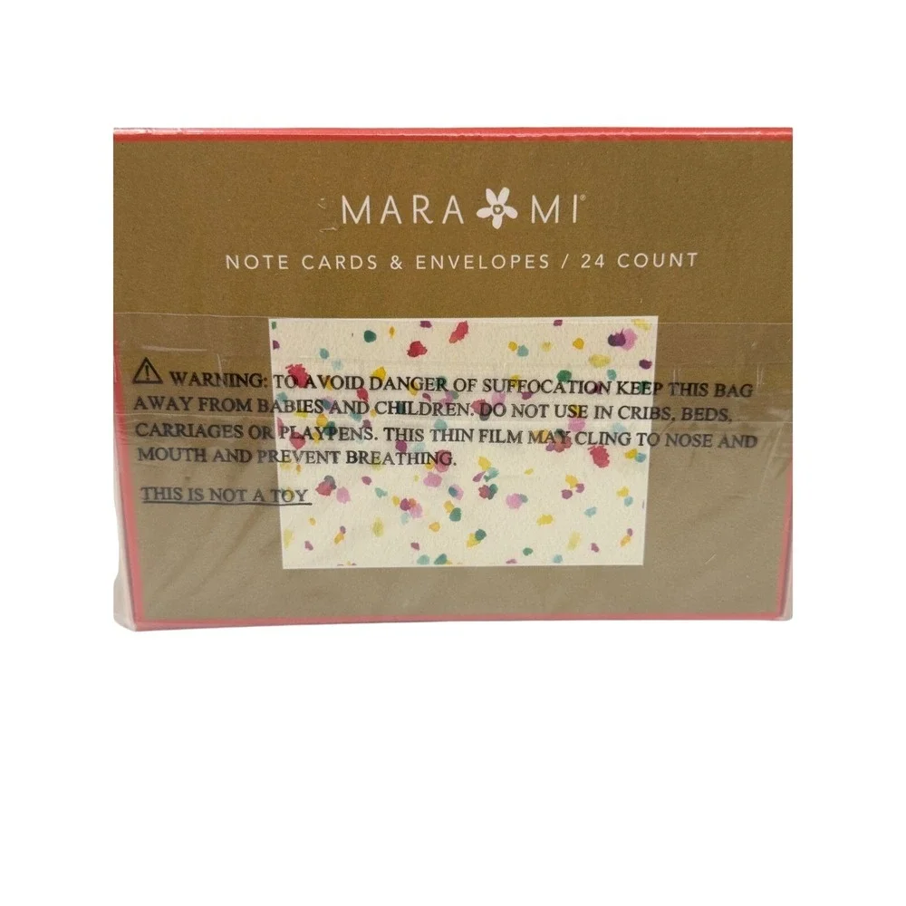 Mara-Mi Note‎ Cards and Envelopes 48 Count Multi-Color Confetti Splatter 39559